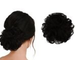 TEMPERIA Hair Accessories For Women Stylish - Juda Hair Buns for Women - Messy Bun Hair Extension - Artificial Fake Hair Donuts Bun Maker Scrunchies - With Elastic Rubber band - Black - Pack of 1 - Fast Shipping to USA & Canada - Image 2