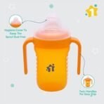 1ST STEP Matte Collection BPA Free Polypropylene Soft Spout Sipper with Twin Handles for Easy Grip - Orange - Fast Shipping to USA & Canada - Image 5
