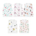 MOM'S HOME Baby Unisex Organic Cotton Muslin Jhabla | Pack of 5 | Multicolor (6-12 Months) - Fast Shipping to USA & Canada - Image 2