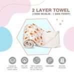Mee Mee Supremely Absorbent 100% Cotton 2 Layer Premium Soft Baby Towel for New Born | 2 Layers of Muslin & Terry | Washcloth for Kids/Toddlers/Infants/Babies | Pack of 1- Bunny Rabbit Print 75X100 CM - Fast Shipping to USA & Canada - Image 5