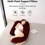 StarAndDaisy Pregnancy Pillow for Women/Baby Maternity Pillow for Sleeping J Shape for Mothers/Pregnancy Pillows for Back, Belly, Legs & Hip Support, Nursing & Maternity Pillow -Maroon - Fast Shipping to USA & Canada - Image 6