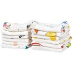 MOM'S HOME Super Soft Organic Cotton Baby Muslin Wash Cloth/Napkin 6 Layer | Hankies for Baby | 25x25 cm | (Pack of 12) - Fast Shipping to USA & Canada - Image 2
