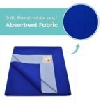 Tidy Sleep Instadry Anti-Piling Fleece Extra Absorbent Quick Dry Sheet for New Born Babies, Cotton Bed Protector Mattress Pack of 2 Maroon-Navy Blue Small (70x50) cm - Fast Shipping to USA & Canada - Image 4