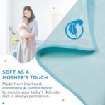 Mee Mee Micro Fiber Baby Bath Towel for New Born | Wash Cloth, Quick Absorbent, Extra Soft Cotton Towels for Kids/Toddlers/Infants/Babies, Pack of 1(Blue) 70X110 CM - Fast Shipping to USA & Canada - Image 4