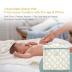 Tidy Sleep Baby Portable Diaper Changing Mat - Waterproof, Foldable Travel Mat with Storage Pockets & Soft Padding Pillow-Easy-to-Carry Changing Station Organizer for Newborns & Toddlers (Whimsy Spiral) - Fast Shipping to USA & Canada - Image 4