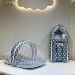 Infantbond Cotton Baby Nest & Carry Bag Bedding (Crown Grey) ? Fast Shipping to USA & Canada - Image 3