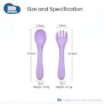 Kids Station Easy to Carry Silicone Baby Feeding Set - Bowl - Spoon - Make Mealtime Fun and Easy - Tableware Meal Utensils for Kids with Suction - Baby Feeding Product (Spork (Set of 2), Purple) - Fast Shipping to USA & Canada - Image 3