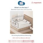 Kids Station Comfy Baby Safety Bed Rail ? Foldable, Portable, 28-Level Adjustable Height ? 6.3ft x 6ft (192x180cm), 2 Side Guard, 2.6ft Height ? Made in India, Patented Design (Grey, Basic) - Fast Shipping to USA & Canada - Image 3