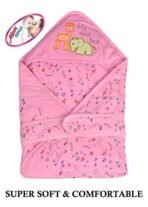 MOM CARE Baby Wrapper with Hood,Sleeping Bag,Soft Cotton Blanket Quilt (Pink) - Fast Shipping to USA & Canada - Image 3