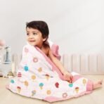 MOM'S HOME Organic Cotton 6 Layer Muslin Blanket | Super Soft Cotton Kids Blanket | 100X100 CM | 0-3 Years | Pack of 1 | Mix Design - Fast Shipping to USA & Canada - Image 5