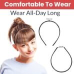 TEMPERIA (6pcs) Hair Band For Girls Women & Kids - Fancy & Stylish Hairband Headband Cute Accessories - Black - Fast Shipping to USA & Canada - Image 5