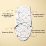 haus & kinder 100% Cotton Baby Swaddle Wrap for Newborn | Adjustable Easywrap Swaddle Blanket for 0-3 Months | Alphabet - Fast Shipping to USA & Canada - Image 6