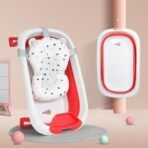 StarAndDaisy Bath Tub for Baby 0-5 Years/Foldable Bath tub for Kids 0-3 Years with Cushion, Space Saving Design, Newborn Baby Folding Bathing Tub Girls & Boys with Soap Tray, Easy to Store. - Fast Shipping to USA & Canada - Image 2