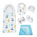 Tidy Sleep Newborn Gift Bundle - Pod Wrapper, Booties, Mittens, Cap, Bib & Dry Sheet | Baby Essentials Set | Baby Shower Gift - Fast Shipping to USA & Canada - Image 2