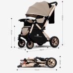 StarAndDaisy Baby Strollers/Pram for 0-3 Y Girl & Boy with Foldable Design, Food Tray, 4 Wheel Suspension, Convertible& Adjustable Seat, 5 Point Safety Belt, Light Weight & Convenient. - Fast Shipping to USA & Canada - Image 6