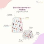 MOM'S HOME Organic Cotton Muslin Jhabla and Nappy for New Born Baby | Bloom, Blossom, Pink Giraffe, Flamingo & Whale | Pack of 5 - Fast Shipping to USA & Canada - Image 4