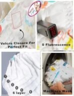 MOM CARE Muslin Cloth Nappies For Newborn Baby,Super Soft,Reusable, Cotton Langots,U Shaped 6 Layer For boy and girl White (M) - Fast Shipping to USA & Canada - Image 4