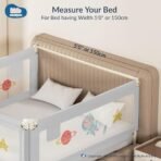 Kids Station Steel Bed Rail Guard Connecting Rod for Kid Safety L- 5' or 150cm, Baby Safety, Foldable Safeguard for Baby Proofing King Size Bed (5'0", Connecting Rod, Neutral) - Fast Shipping to USA & Canada - Image 3