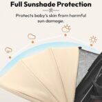 StarAndDaisy Foldable Stroller for Baby 0-3 Years Infant & Toddler / Travel Pram for Baby with Adjustable Canopy & Lockable Wheels, Multi-Level Recline & Adjustable Footrest, Removable Tray , Safety Harness Belt - Brown - Fast Shipping to USA & Canada - Image 5