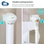 Kids Station Baby Retractable Safety Gate - Gate with Two Way Auto Close - Adjustable Width - Height 90cm or 2.9ft - Expandable to 140cm or 4.6ft (White) - Fast Shipping to USA & Canada - Image 6
