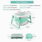 StarAndDaisy Baby Bath tub for 0 to 5 Years, 2-in-1 Bathub for Kids, Foldable tub with Cushion and Bathing Chair for Boys & Girls, Fast Drainage & Space Saving Design -Green - Fast Shipping to USA & Canada - Image 7