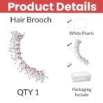 TEMPERIA Hair Accessories For Women & Girls Stylish for Wedding - Artificial Flowers & Pearl Style Juda Bun Accessories - Floral Bridal Brooch & Hair Pins - Hairstyle Decoration Bride Clips (MN105) - Fast Shipping to USA & Canada - Image 3