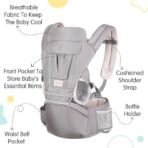 1st Step 5 in 1 Hip Seat Baby Carrier with 5 Carry Positions, Detachable Hip seat, Padded Waist Belt for 4 to 36 Months Baby, Adjustable New-Born to Toddler Carrier, Max Weight Up to 16 Kgs (Grey) - Fast Shipping to USA & Canada - Image 5