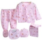 First Kick Presents New Born Baby Summer Wear Baby Clothes 5Pcs Sets 100% Cotton Baby Boys Girls Unisex Baby Cotton/Summer Suit Infant Clothes First Gift for New Born Baby - Fast Shipping to USA & Canada - Image 2