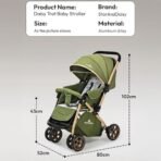 StarAndDaisy Foldable Baby Stroller for 0-3 years Infant & Toddler / Travel Pram for Baby with 360? Swivel Lockable Front Wheels , Multi-Level Recline & Adjustable Footrest, Removable Tray , Safety Harness Belt -Grey - Fast Shipping to USA & Canada - Image 7