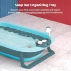 StarAndDaisy Baby Bathtub for 0-5 Years/Foldable Bathtub for Kids with Space-Saving Design, Newborn Baby Folding Bath Tub for Boys & Girls with Soap Tray, Easy to Store (BT-Blue) - Fast Shipping to USA & Canada - Image 6