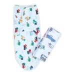 MOM'S HOME Organic Cotton Baby Muslin Swaddle & Velcro Swaddle | Car | Pack of 2 - Fast Shipping to USA & Canada - Image 2