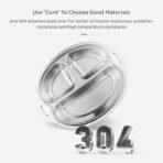 StarAndDaisy Baby Suction Plate with Lid ? Stainless Steel Divided Plate for Toddlers & Kids | Non-Slip Feeding Plate for Baby Weaning, Self Feeding & Travel Friendly Use -Green - Fast Shipping to USA & Canada - Image 7