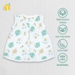 1ST STEP 100% Soft Muslin Cotton Snap Button Frock - Pack of 4 - Set 2 - New Born - Fast Shipping to USA & Canada - Image 4