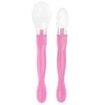 1st Step Dual Ended BPA Free Silicone Spoon Set (Pink) - Fast Shipping to USA & Canada