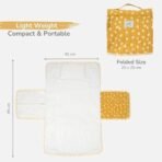 Tidy Sleep Baby Portable Diaper Changing Mat - Waterproof, Foldable Travel Mat with Storage Pockets & Soft Padding Pillow-Easy-to-Carry Changing Station Organizer for Newborns & Toddlers (Golden Petals) - Fast Shipping to USA & Canada - Image 6
