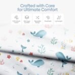 haus & kinder 100% Cotton Reversible Muslin Blanket For Newborn Baby Boy And Girl, Triple Layer Blanket 0-3 Years, Size- 120 Cm X 120 Cm (Vitamin Sea, Blue), 200 TC - Fast Shipping to USA & Canada - Image 4