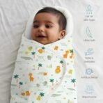TIDY SLEEP Baby Swaddle Wrappper Adjustable for Newborn || 100% Cotton Soft || Newborn Blanket for 0-3 Months (Jungle Safari) - Fast Shipping to USA & Canada - Image 3
