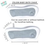 MOM CARE Folding Baby Bath Tub for Newborn Babies Bather Anti Slip Silicone 0-6 Months Support Baby Bath Chair (Grey) - Fast Shipping to USA & Canada - Image 7