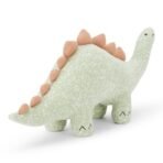 Haus & Kinder Knitted Dinosaur Soft Toy - 100% Cotton Cover Toy Gift for Kids, Soft Toys for Girls & Soft Toys for Boys, Toddler Toys, Toys for New Born Baby Boy and Girls, Mint-Natural, 10X25 CM, 1Pc - Fast Shipping to USA & Canada - Image 2