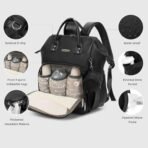 StarAndDaisy Diaper Bag for Mothers for Travel/Diaper Bag/Maternity Bags for Mothers/Mom with Multi Compartments, Insulated Bottle Pockets, Waterproof, Ultra Vegan Leather, 30L capacity-Black Grey - Fast Shipping to USA & Canada - Image 3