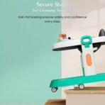 StarAndDaisy Elegant Baby Walker 0-2 Years/Walker for Kids Girl Boy with Anti Fall Brake Pads, 3 Speed Height Adjustment, Multi-Level Seat Adjustment, Recreational Music Toy Bar (Quirky Green) - Fast Shipping to USA & Canada - Image 7