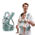 Kids Station Baby Carrier with 4 Carry Positions, Patented Design, Baby Carrier made up of Cotton, Designed for Indian Environment, Adjustable New-Born to Toddler Carrier, Max Weight Up to 15 Kgs (Green, Ergo Baby) - Fast Shipping to USA & Canada - Image 2