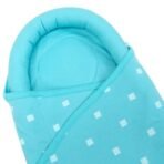 Tidy Sleep Baby Swaddle Wrappper Adjustable for Newborn || 100% Cotton Soft || Newborn Blanket for 0-3 Months (Blue Polka), 1 Count, 300 TC - Fast Shipping to USA & Canada - Image 5