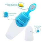1st Step Non-Spill Soft Squeezy Silicone Cereal Feeder with Hygienic Spoon Cover - Blue - Fast Shipping to USA & Canada - Image 3