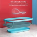 StarAndDaisy Baby Bathtub for 0-5 Years/Foldable Bathtub for Kids with Space-Saving Design, Newborn Baby Folding Bath Tub for Boys & Girls with Soap Tray, Easy to Store (BT-Blue) - Fast Shipping to USA & Canada - Image 5