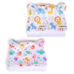 a baby cherry 100% Organic Cotton Newborn Cap 0-3 Months | Soft & Breathable Baby Headwear for Baby Boy & Girl Set of 2 (Multicolour) - Fast Shipping to USA & Canada - Image 2