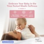 haus & kinder 100% Cotton Muslin Swaddle for New Born Baby-Soft Swaddle Cloth for New Born | Baby Swaddle Wrap for New Born | Multicolor Muslin Cloth for New Born Baby Set, Swaddlers, 3 Pc, 100x100cm - Fast Shipping to USA & Canada - Image 5