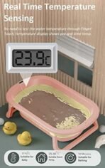 StarAndDaisy Foldable Infant Bath Tub, Collapsible Newborn Toddler Folding Bathing Support Bathtub with Cushion for 0-3 Years Kids (Baby Pink) - Fast Shipping to USA & Canada - Image 3