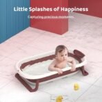 StarAndDaisy Baby Bath Tub for 0 to 5 Years/Foldable Bath Tub for Kids 0-3 Years with Space Saving, Newborn Baby Folding Bathing Tub Girls & Boys with Soap Tray, Easy to Store (BT - Brown) - Fast Shipping to USA & Canada - Image 4
