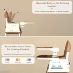 StarAndDaisy High Chair for Baby/Baby Feeding Chair for 0 to 5 Years with 4 in-1 Multifunctions/High Chair with Height Adjustable, Detachable Tray & One-Hand Adjustable - Coffee - Fast Shipping to USA & Canada - Image 5